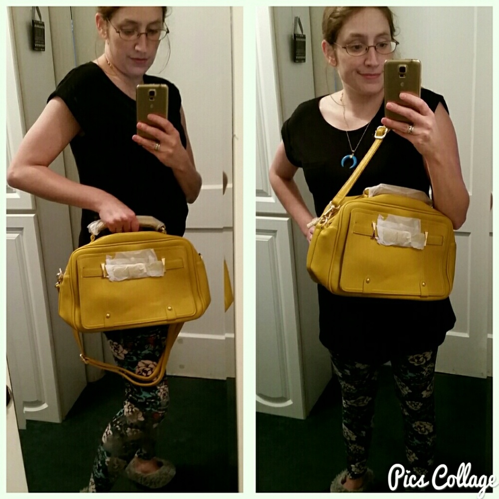 MOVING SALE!  Mustard Satchel - Picture 6 of 7